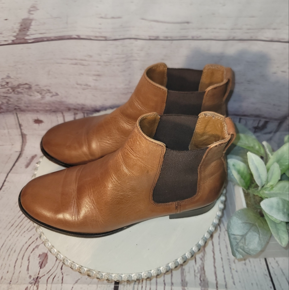 FRYE Melissa Womens Cognac Brown Leather Chelsea Boots Size 9.5B - Picture 2 of 16